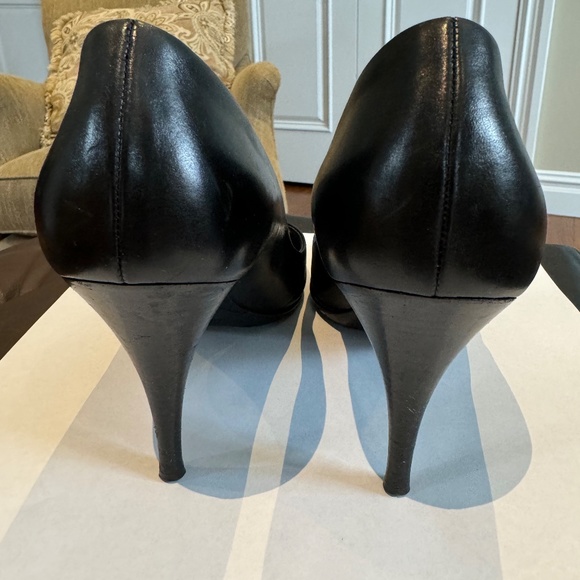 Louis Vuitton Black Leather Peep Toe Pumps Size 8.5 - Picture 10 of 16